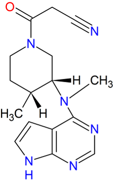 Struktura chemiczna tofacitinibu