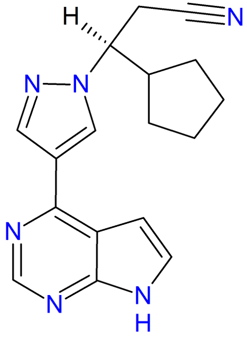 Struktura chemiczna ruxolitinibu